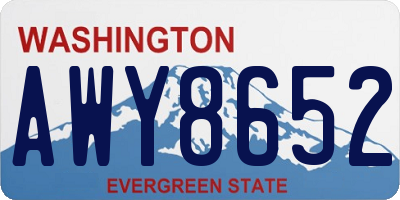 WA license plate AWY8652