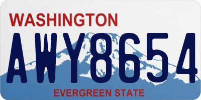 WA license plate AWY8654