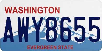 WA license plate AWY8655