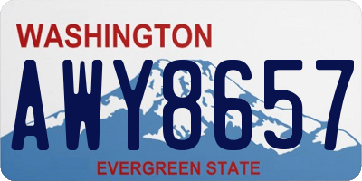WA license plate AWY8657