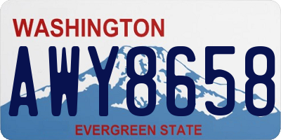 WA license plate AWY8658