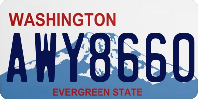 WA license plate AWY8660
