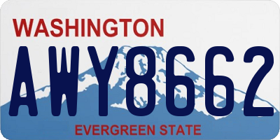 WA license plate AWY8662