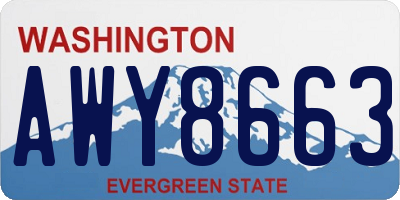 WA license plate AWY8663