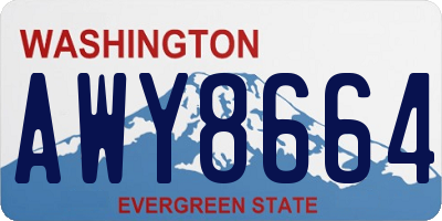 WA license plate AWY8664
