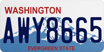 WA license plate AWY8665