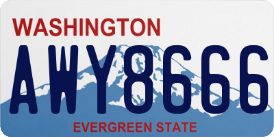 WA license plate AWY8666