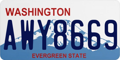 WA license plate AWY8669