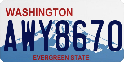 WA license plate AWY8670