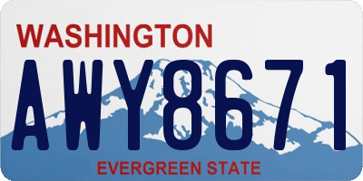 WA license plate AWY8671