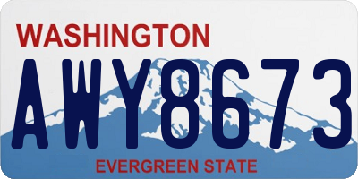 WA license plate AWY8673