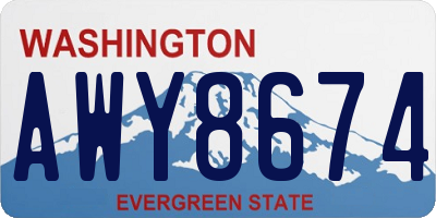 WA license plate AWY8674