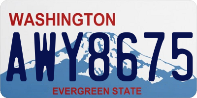 WA license plate AWY8675