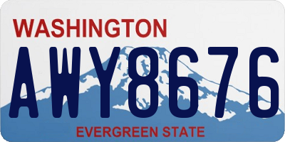 WA license plate AWY8676