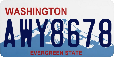 WA license plate AWY8678