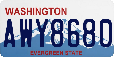 WA license plate AWY8680