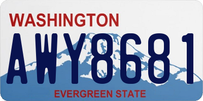 WA license plate AWY8681
