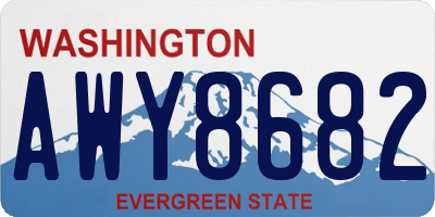 WA license plate AWY8682