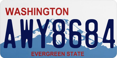 WA license plate AWY8684