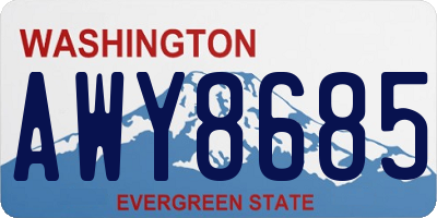 WA license plate AWY8685