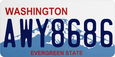 WA license plate AWY8686