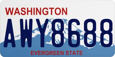WA license plate AWY8688
