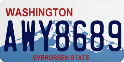 WA license plate AWY8689