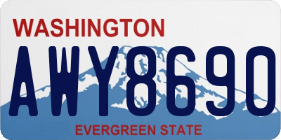 WA license plate AWY8690