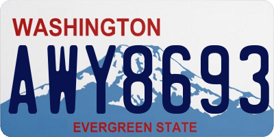 WA license plate AWY8693