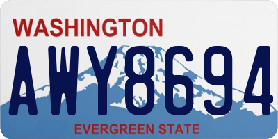 WA license plate AWY8694
