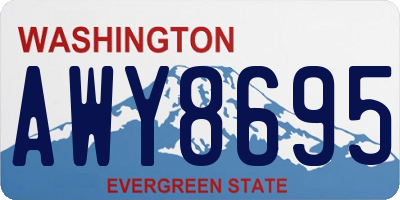 WA license plate AWY8695