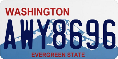 WA license plate AWY8696