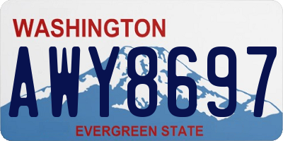 WA license plate AWY8697