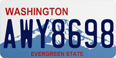 WA license plate AWY8698