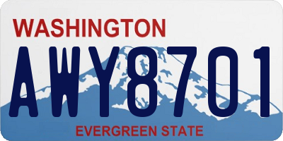 WA license plate AWY8701