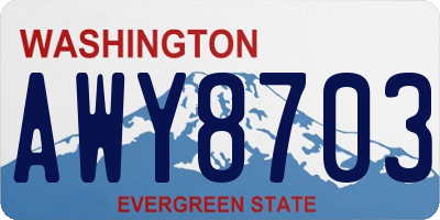 WA license plate AWY8703