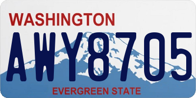 WA license plate AWY8705