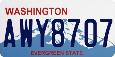 WA license plate AWY8707