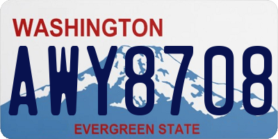 WA license plate AWY8708