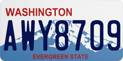 WA license plate AWY8709