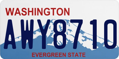 WA license plate AWY8710