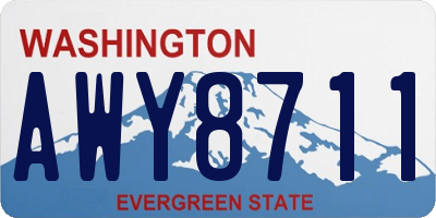 WA license plate AWY8711
