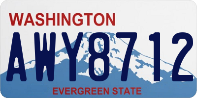 WA license plate AWY8712