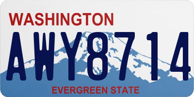 WA license plate AWY8714