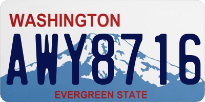 WA license plate AWY8716
