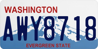 WA license plate AWY8718