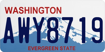 WA license plate AWY8719