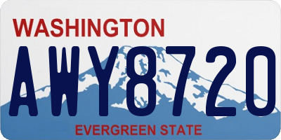 WA license plate AWY8720