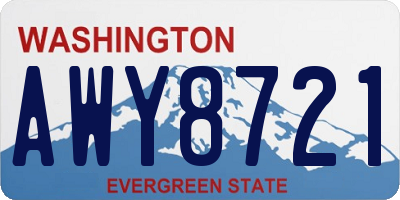 WA license plate AWY8721