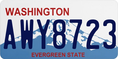 WA license plate AWY8723